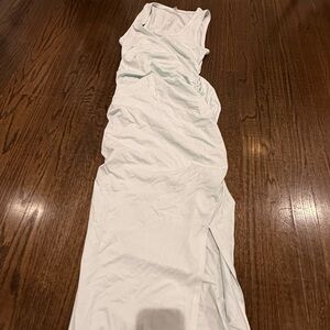 Light Mint Bodycon Tank Dress. With rouching